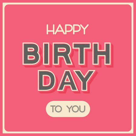 Vintage color Happy Birthday gift poster.のイラスト素材