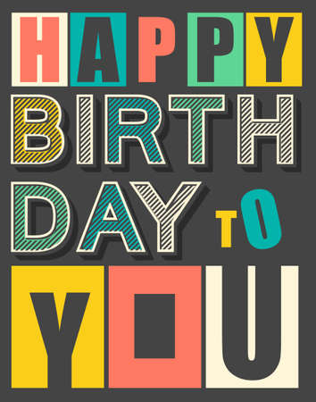 Vintage color Happy Birthday gift poster.のイラスト素材