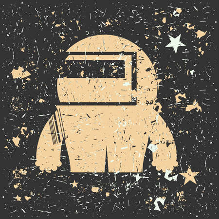 Funny monster with grunge shapes. Cartoon sticker, poster, for different use. vector illustration.のイラスト素材