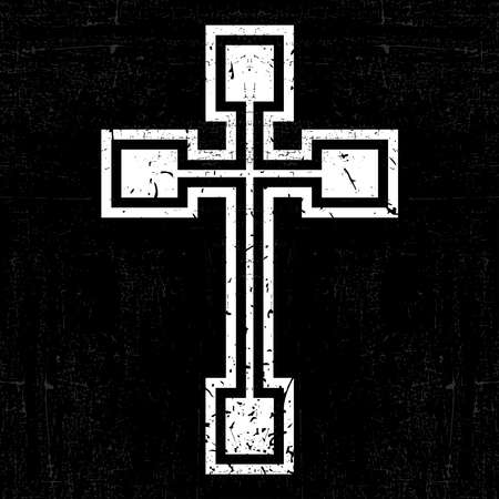 White cross on black grunge backgroundのイラスト素材