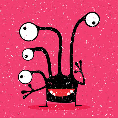 Cute monster with grunge shapes.のイラスト素材