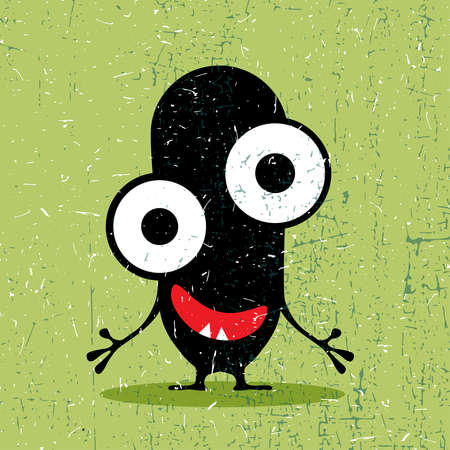 Cute monster with grunge shapesのイラスト素材