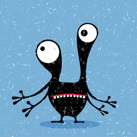Cute monster with grunge shapesのイラスト素材