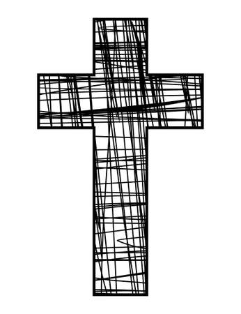 Cross on grungeのイラスト素材
