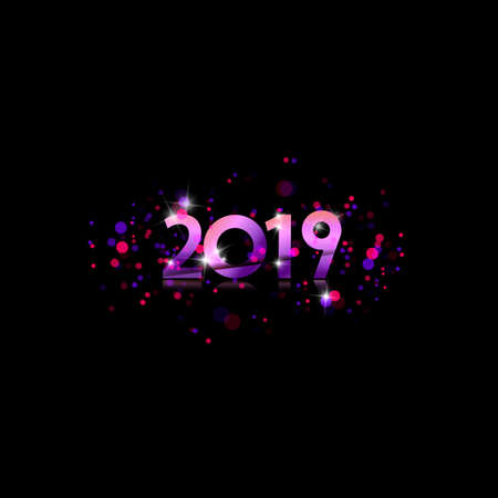 New Year 2019 gift card.のイラスト素材