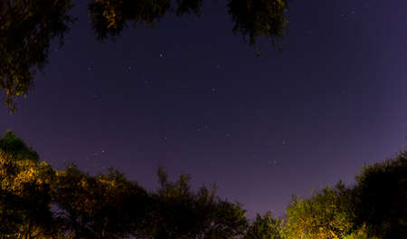 Night star panoramics in the countryside