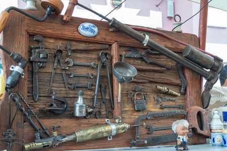 Antique objects in a flea market in Cordoba Argentinaの写真素材