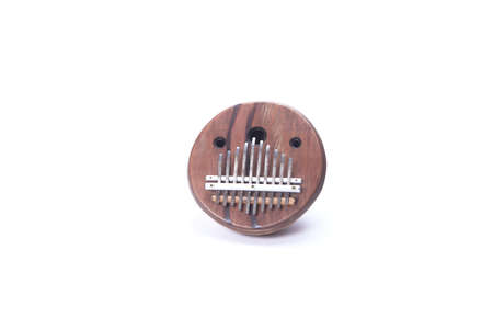 Kalimba African folk music instrument on white background front viewの写真素材