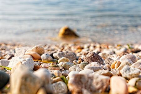 stones on the shoreの写真素材