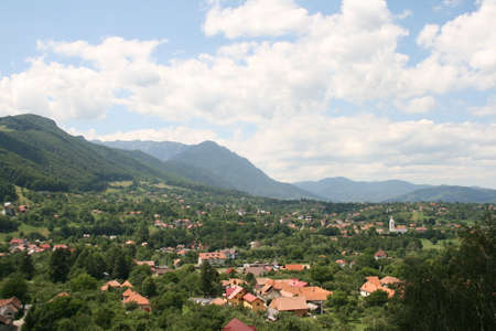 Panorama Of The Village Between The Hillsの写真素材