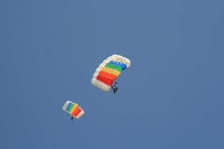 Skydiver Parachute Open, Sky, Adrenalineの写真素材