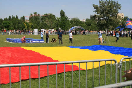 Romanian Flag On Grassのeditorial素材