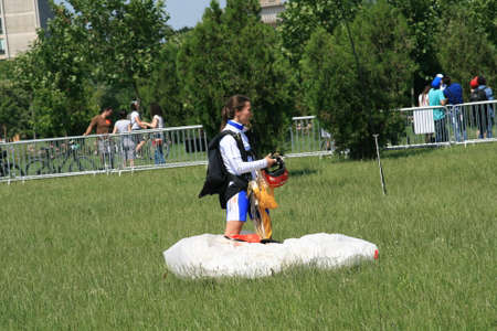 Skydiver Parachute Open, Sky, Adrenalineのeditorial素材