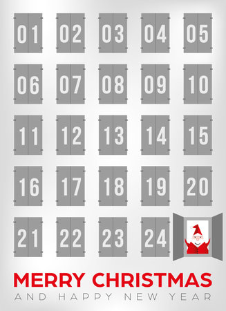 Christmas with Santa Claus calendarのイラスト素材