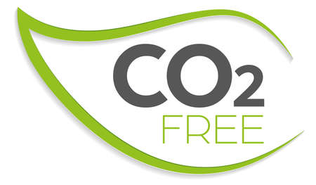 Green zero CO2 emission logoのイラスト素材