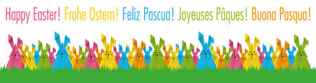 Happy Easter with Rabbitのイラスト素材