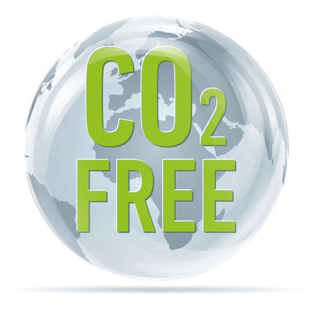 Symbol zero emission CO2 in the worldのイラスト素材