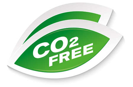 CO2 free leaf symbol ecologyのイラスト素材