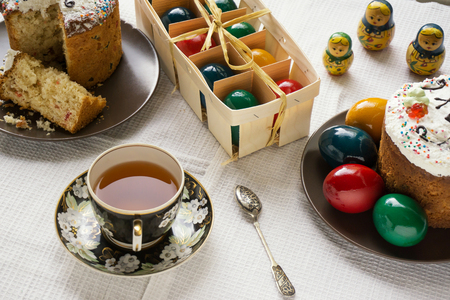 Festive table, laid for Easterの写真素材