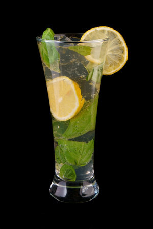 fresh mojito in a glass in an isolateの写真素材