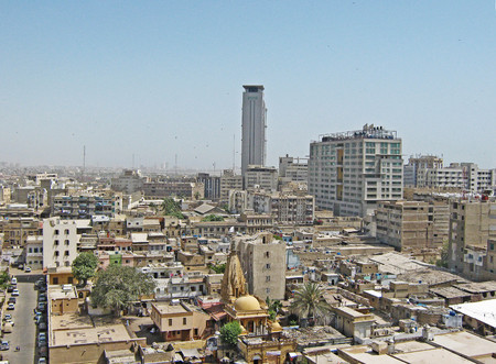MCB Tower - City scape of Karachi, Pakistan - 07/05/2009のeditorial素材