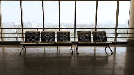 Empty Chairs Of A Waiting Area In A Modren Architectural Building In A Dayのeditorial素材