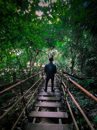 Traveller Exploring In Peaceful And Wild Monkey Trail In Ao Nang District,Krabi, Thailand