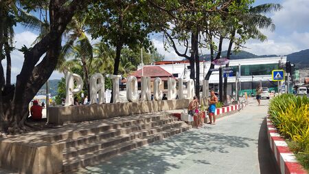 Patong Beach Name Written On THe Road Side In Phuket District, Thailand 21/11/2019のeditorial素材