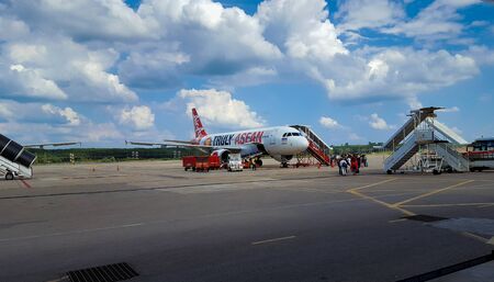 Air Asia Plane Standing At Krabi Airport, Thailand 17/11/2019のeditorial素材