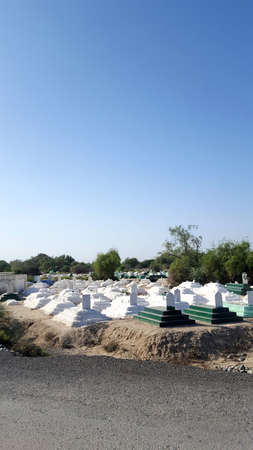White Graves In A Graveyard In Uthal District, Balochistan, Pakistan 14/10/2021