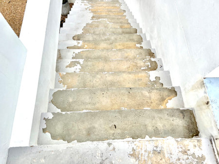 staircase in the old building, closeup of photo.の写真素材