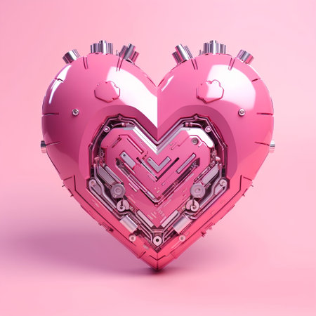Pink heart on a pink background. 3d rendering, 3d illustration.の素材