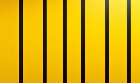 Black and yellow striped metal fence. Abstract background and texture for design.の素材