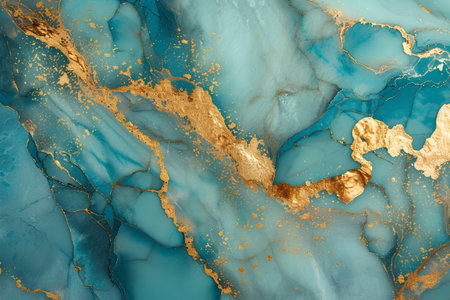 Blue gold marble texture background with high resolution. Abstract backdrop for design.の素材
