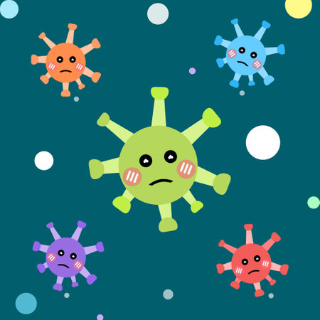 Covid-19 virus. Seamless pattern. Vector illustration.の写真素材