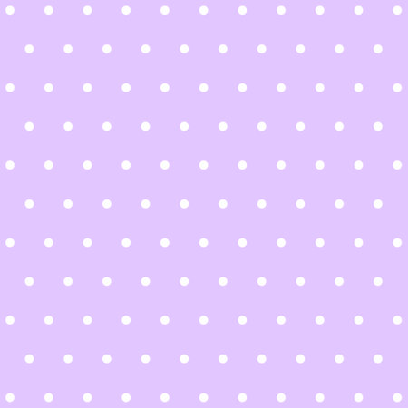 Seamless pattern with white polka dots on a lilac backgroundの写真素材