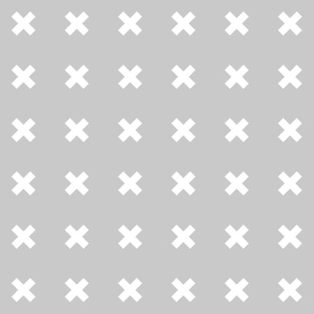 Seamless pattern with white crosses on gray background. Vector illustration.