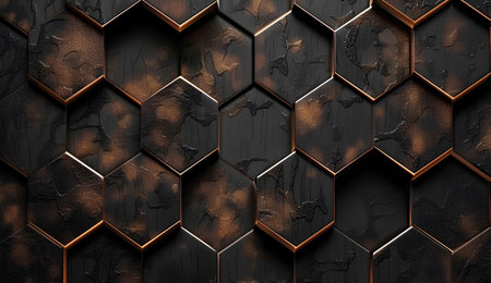 Hexagon pattern background. 3d rendering 3d illustration.の素材