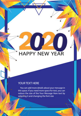 2020 Merry Christmas and Happy New Year with blue and white background.のイラスト素材