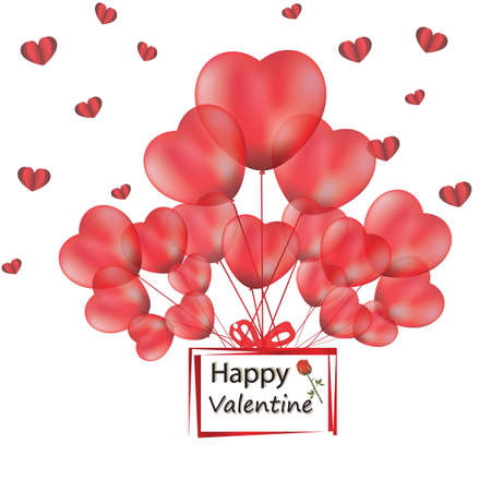 valentines day card with hearts balloons .Wallpaper, flyers, invitation, posters, brochure, banners.のイラスト素材