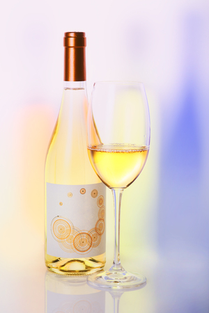 White Wine and glassの写真素材