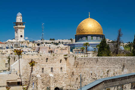 Western Wall and Dome of the Rock, Temple mountain in Jerusalem, Israel