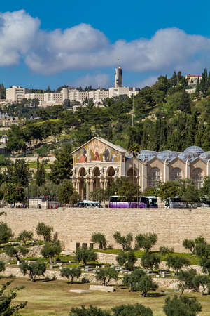 JERUSALEM, ISRAEL - APRIL 4: Church of All Nations, Church or Basilica of the Agony in Jerusalem,...