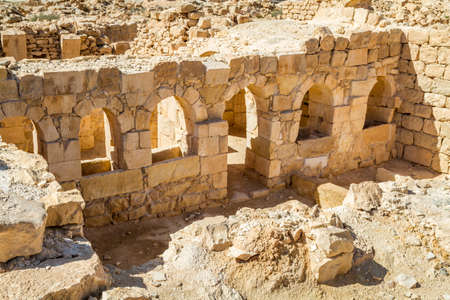 The ruins of the ancient city. Shivta, Nabataean Town on the ancient spice route in the Negev Desert, Israelの写真素材