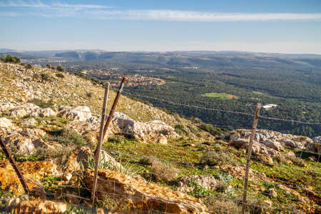 Mountain landscape, view of the mountainous area of Upper Galilee, Israelの写真素材