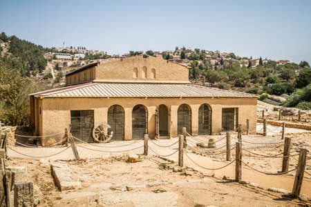 Byzantine basilica in the archaeological park of the Biblical Shiloh in Samaria, Israelの写真素材