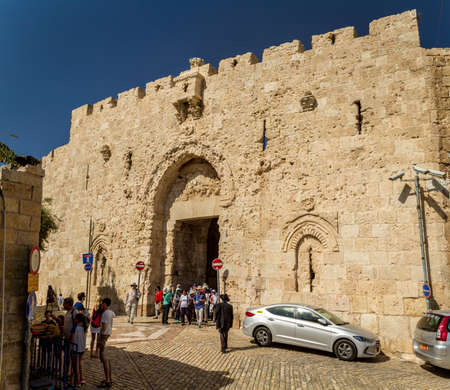 JERUSALEM, ISRAEL - OCTOBER 5: Zion Gate of the Old City of Jerusalem, Israel on October 5, 2016
