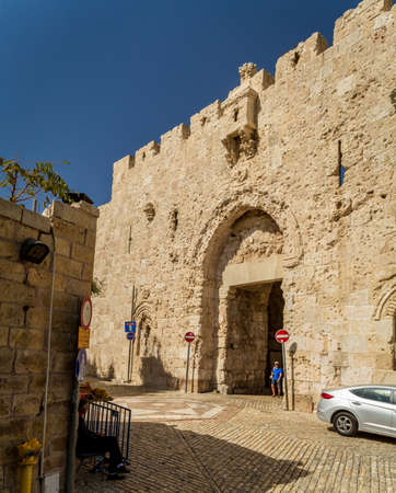 JERUSALEM, ISRAEL - OCTOBER 5: Zion Gate of the Old City of Jerusalem, Israel on October 5, 2016