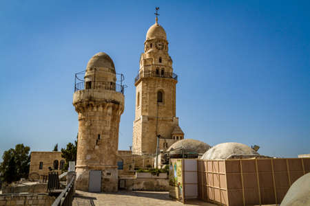 JERUSALEM, ISRAEL - OCTOBER 5: The Bell Tower of Dormition Abbey, outside the walls of the Old City of Jerusalem, Israel on October 5, 2016のeditorial素材