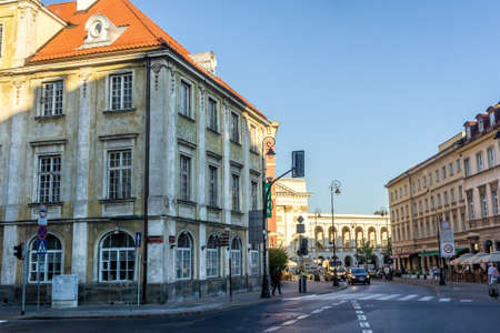 WARSAW, POLAND - SEPTEMBER 14: The historic center of Warsaw near the Castle Square and St. Anne's Church in Warsaw, Poland on September 14, 2016のeditorial素材
